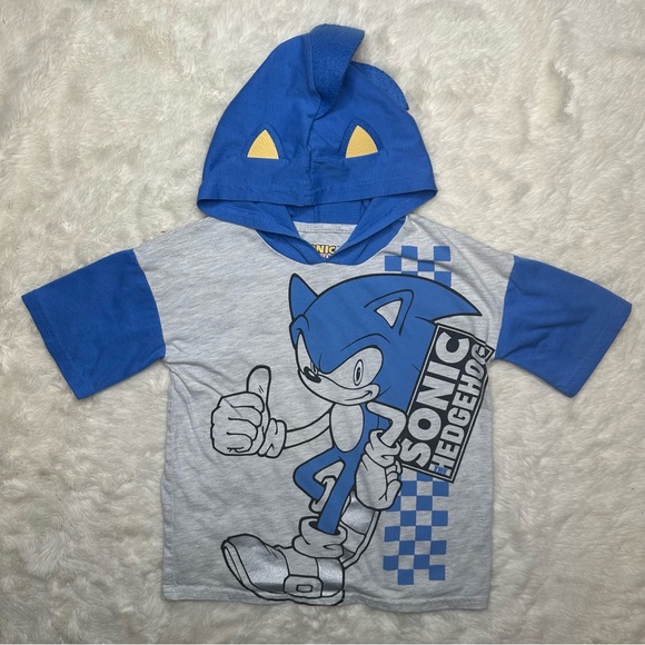 Sonic the Hedgehog 2 Pc Set T-Shirt & Shorts Blue & Grey Size 6 - Picture 2 of 16